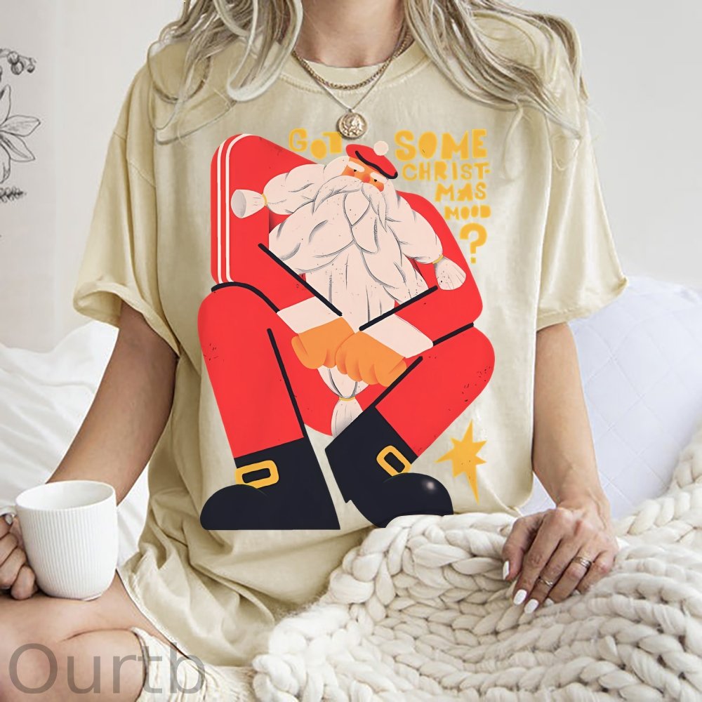 Got Some Christmas Mood Santa Unisex Printed Washed Tee