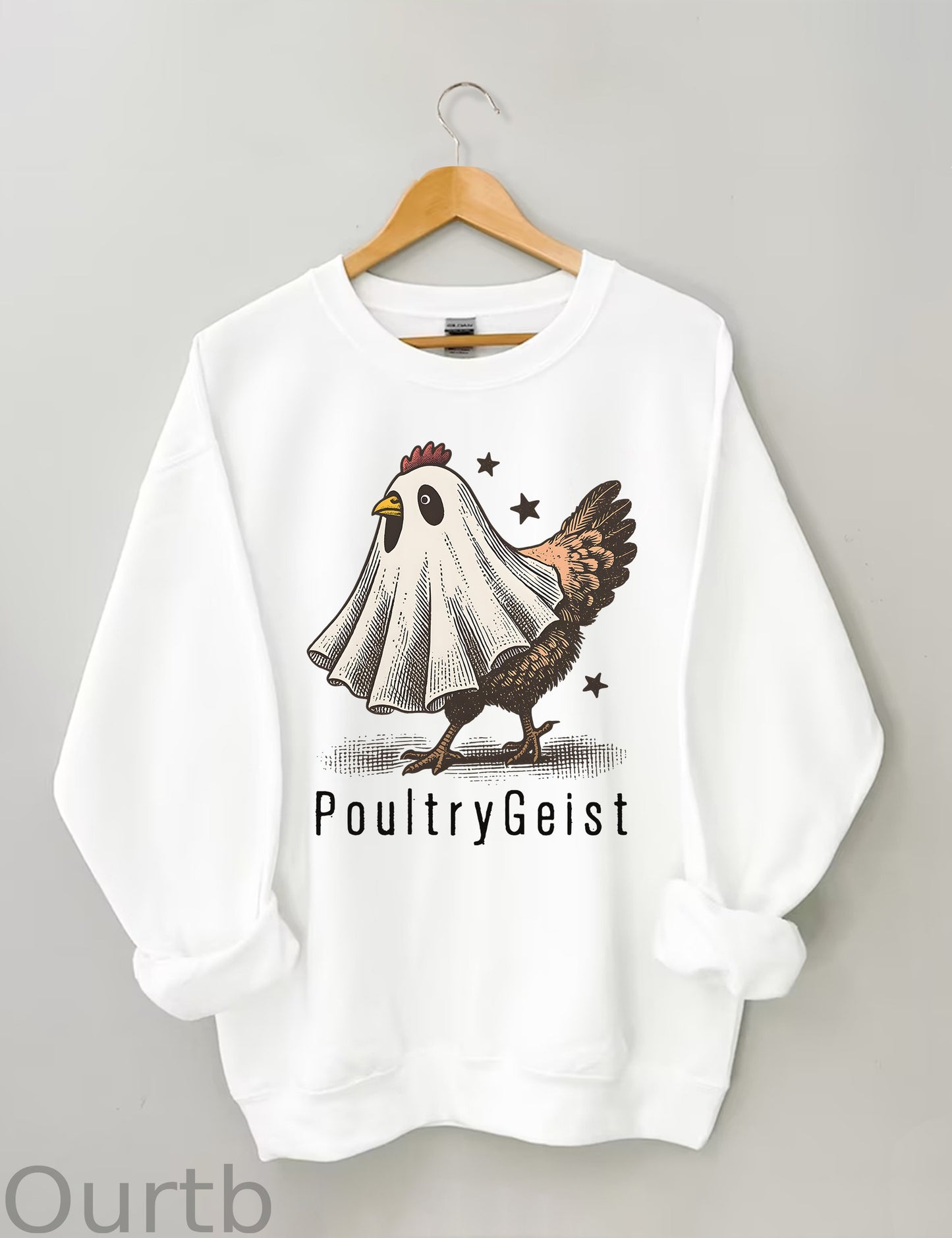 Halloween Funny Ghost Chicken Sweatshirt