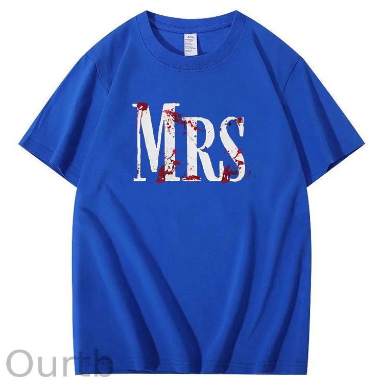 Halloween Couple Pattern Print 100% Cotton T-Shirt