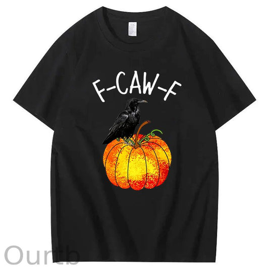 F-Caw-F Crow Pumpkin 100% Cotton T-Shirt