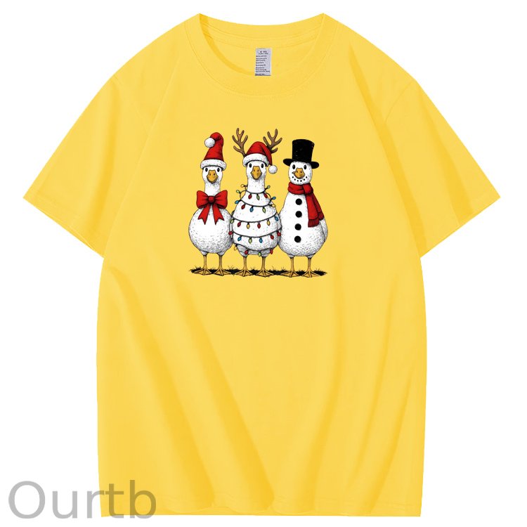 Christmas goose Pattern100% Cotton T-Shirt