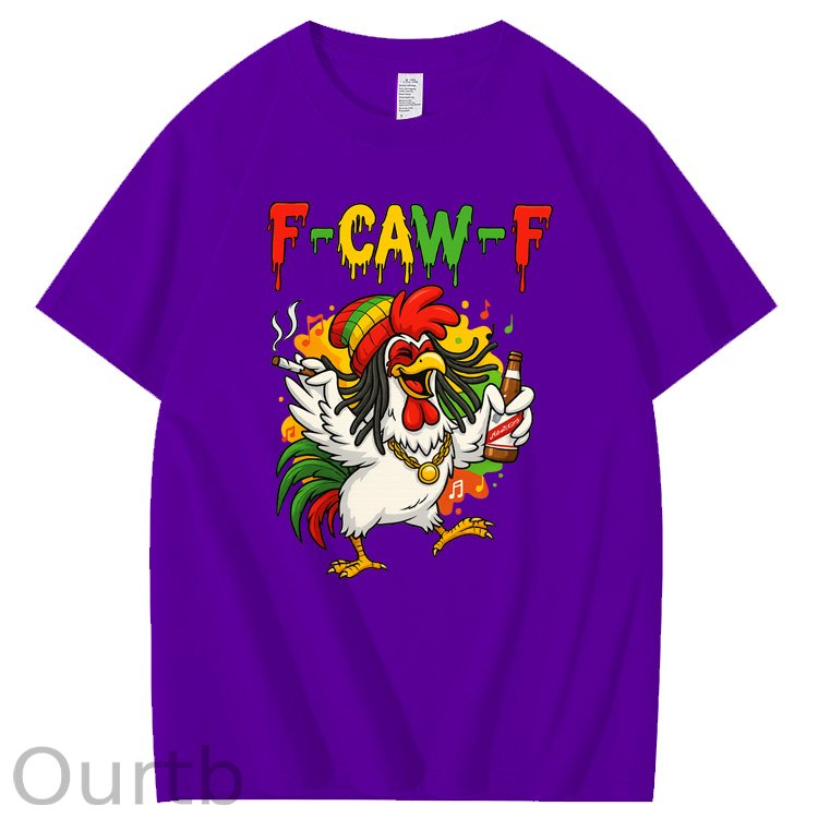F-Caw-F What Beer Chicken Pattern100% Cotton T-Shirt