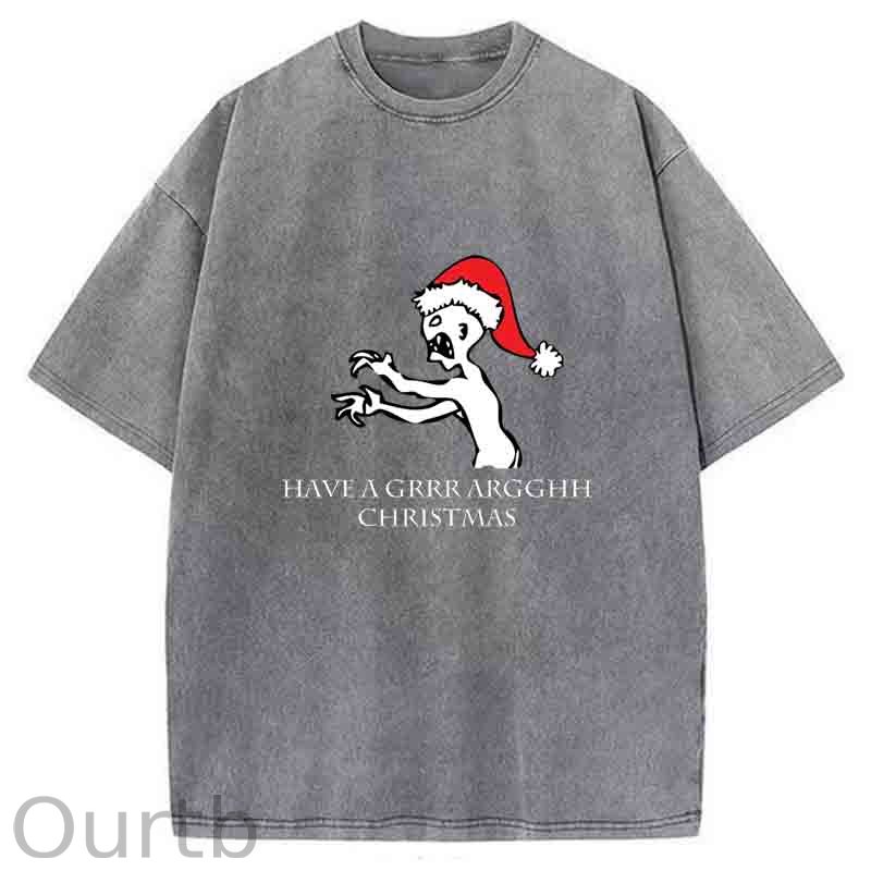 Grr Argh Christmas Washed T-Shirt