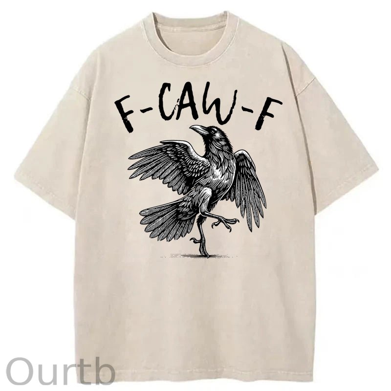 F-Caw-F Crow Washed Cotton T-Shirt