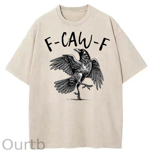 F-Caw-F Crow Washed Cotton T-Shirt