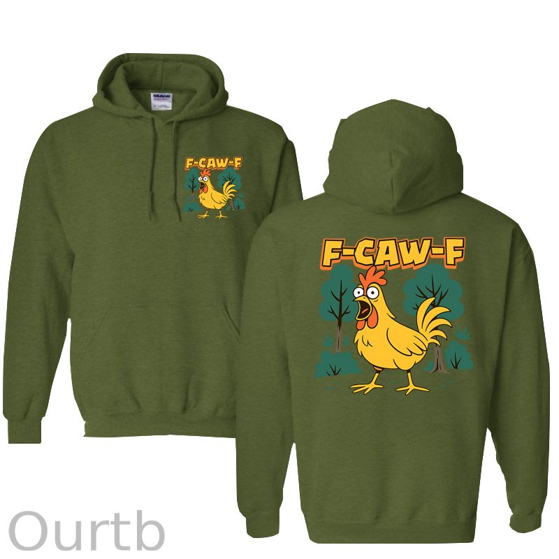 F-Caw-F Crazy Shocked Chicken  Pattern 100% 300g Cotton Classic Hoodie