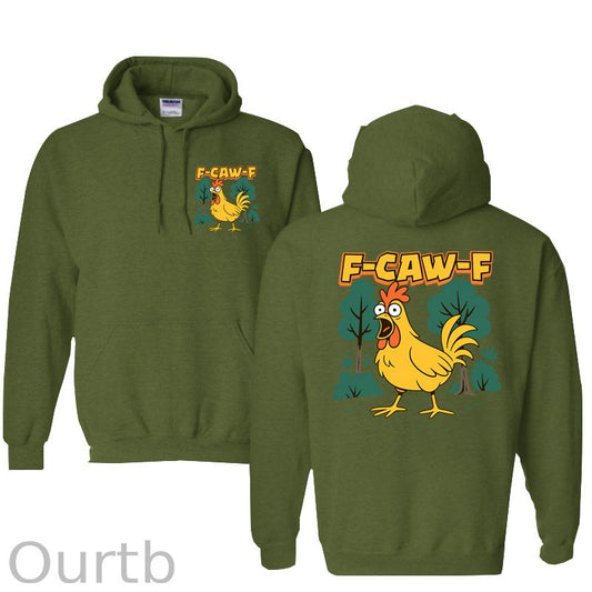 F-Caw-F Crazy Shocked Chicken  Pattern 100% 300g Cotton Classic Hoodie