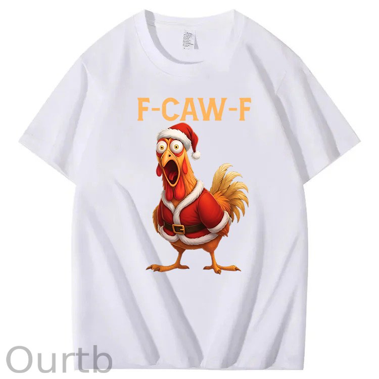 F-Caw-F Chicken Christmas 100% Cotton T-Shirt