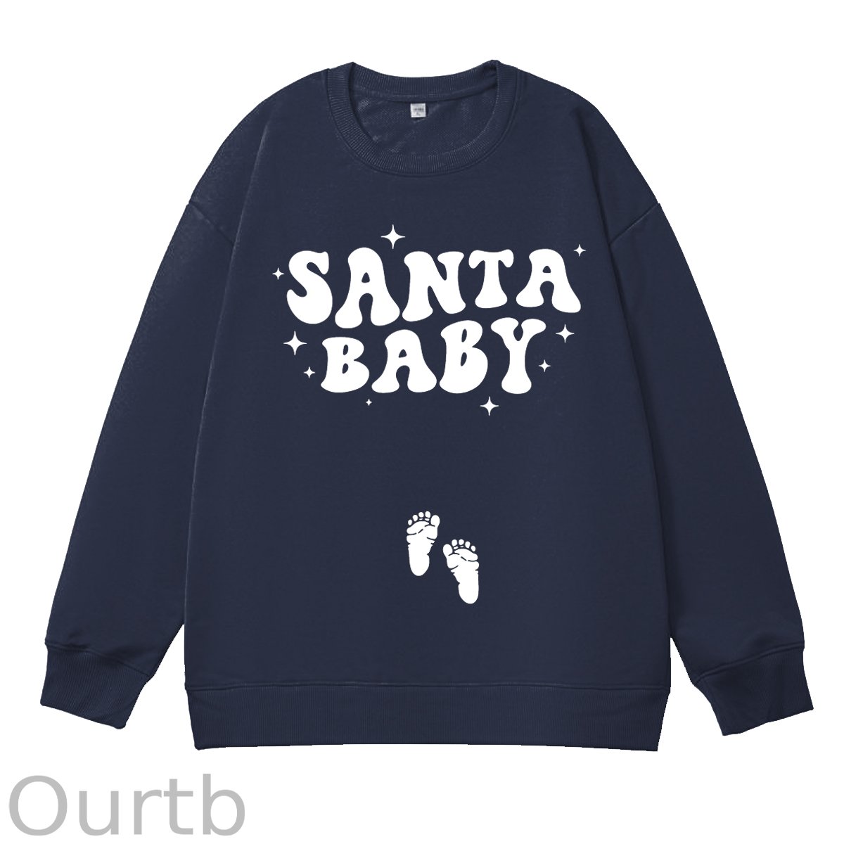 Christmas Santa Baby Pregnancy Skeleton Maternity 100% Cotton Sweatshirt