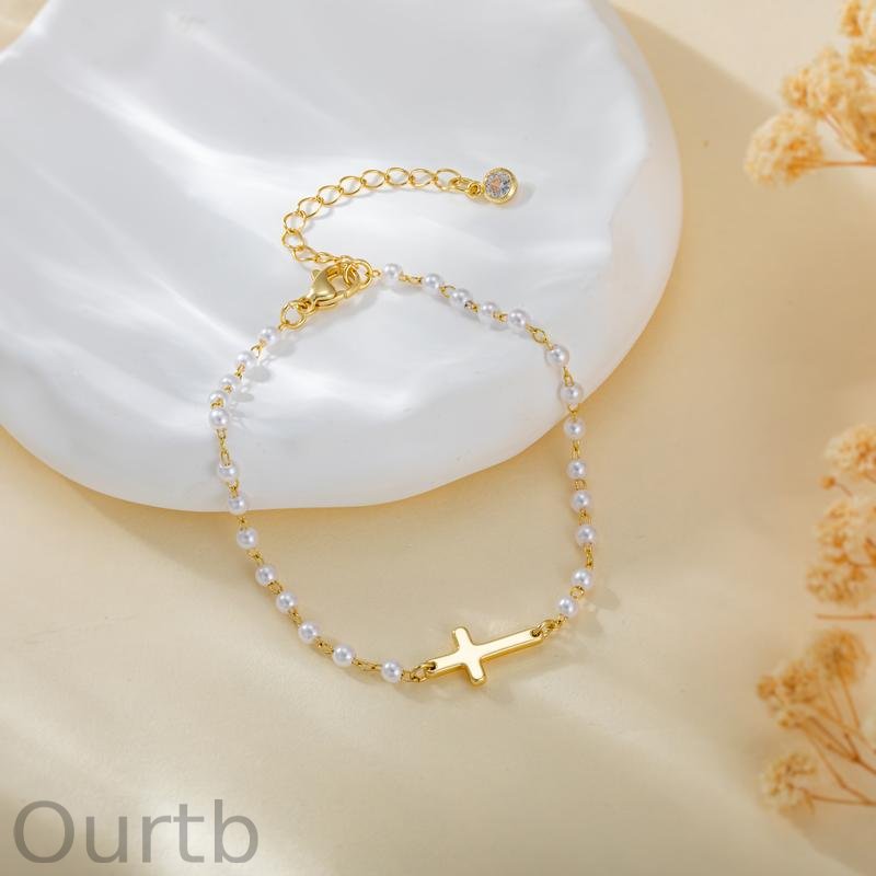 Simple Cross Pendant Bracelet Dainty Simple Tiny Cross Bracelet For Women Girls For Christmas Gift All-match & Exquisite Jewelry gift For Summer