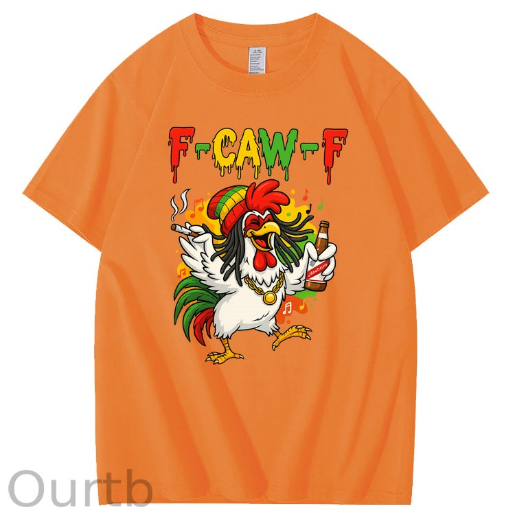 F-Caw-F What Beer Chicken Pattern100% Cotton T-Shirt