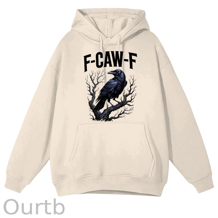 F-Caw-F Crow Cotton Fleece Hooded Sweatshirt