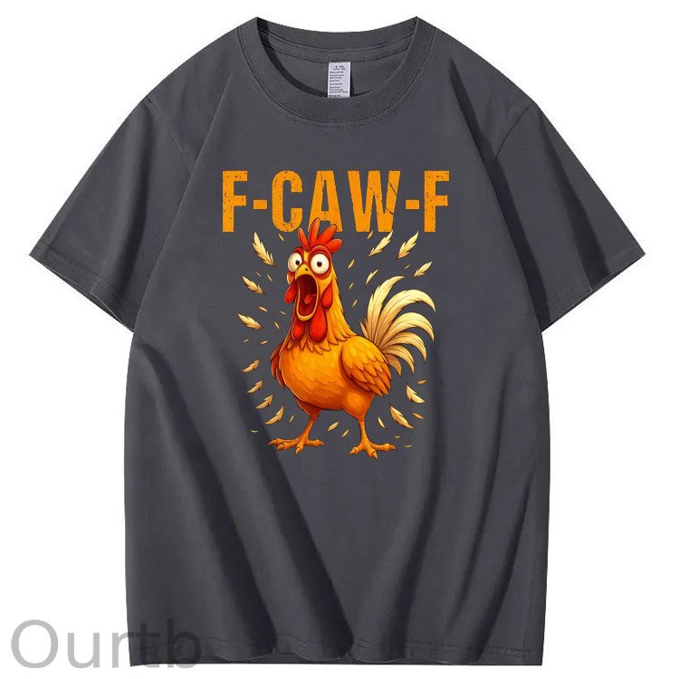 F-Caw-F Crazy Chickens Pattern100% Cotton T-Shirt