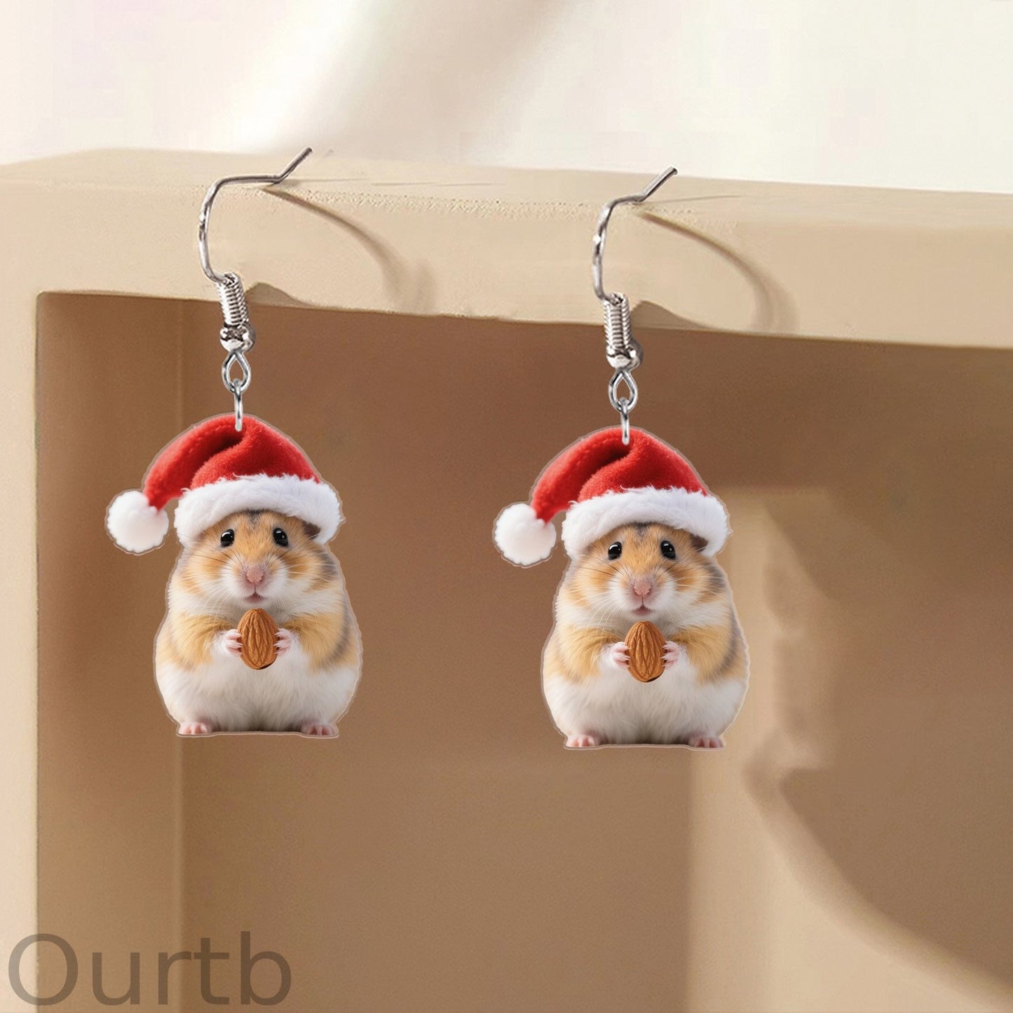 Christmas Hamster Earrings