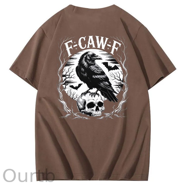 F-Caw-F Skull Pattern100% Cotton T-Shirt