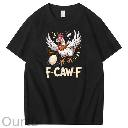 F-Caw-F Crazy Egg Chickens Pattern100% Cotton T-Shirt