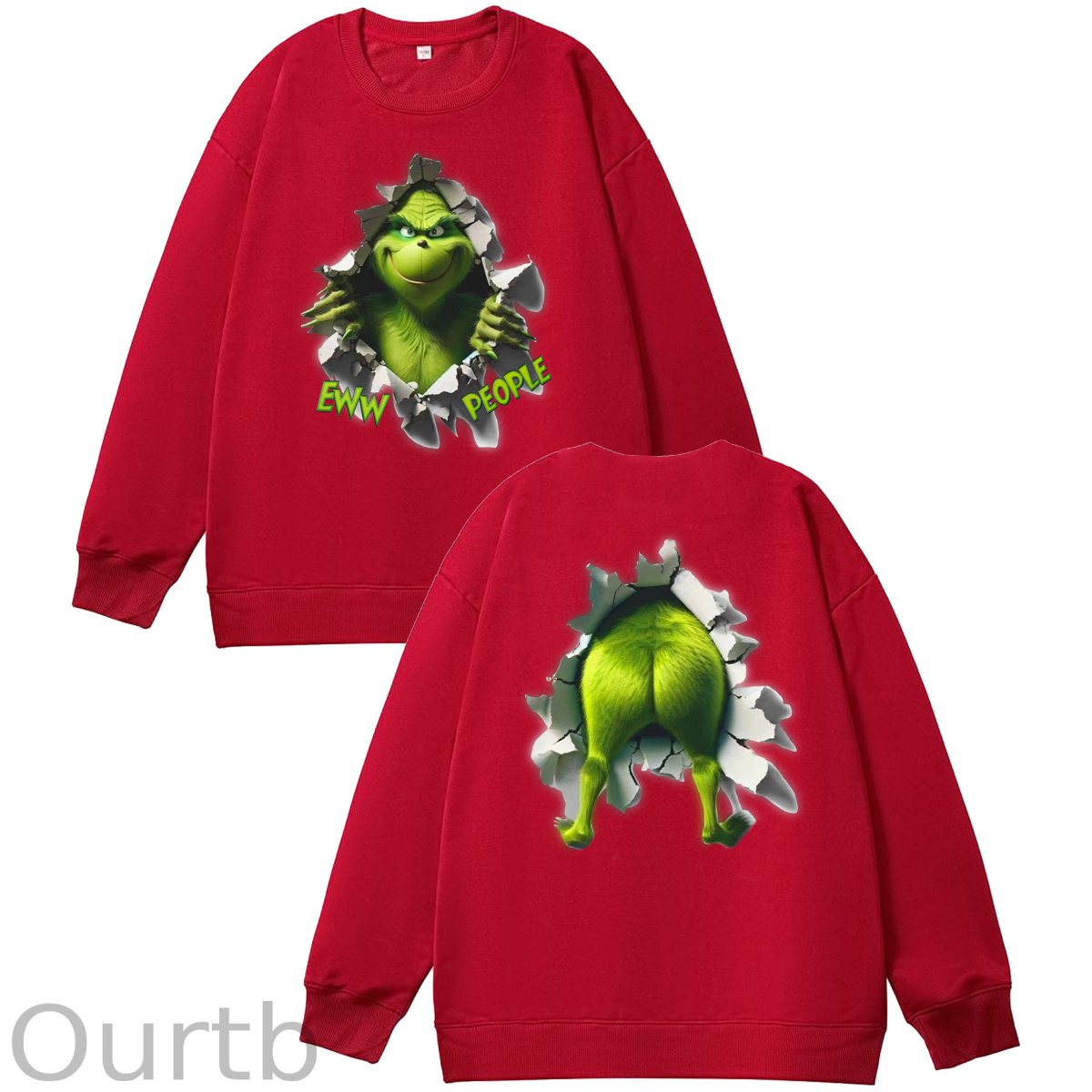 Christmas Funny Pattern 100% 300g CottonCrew Neck Sweatshirt