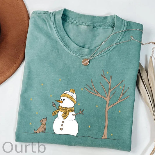 Comfort Colors Christmas Snowman T-Shirt