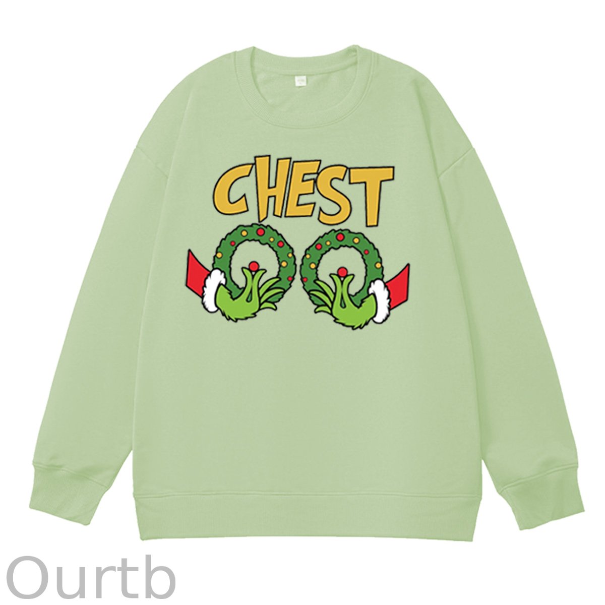 Christmas Couple Funny  Pattern 100% 300g CottonCrew Neck Sweatshirt