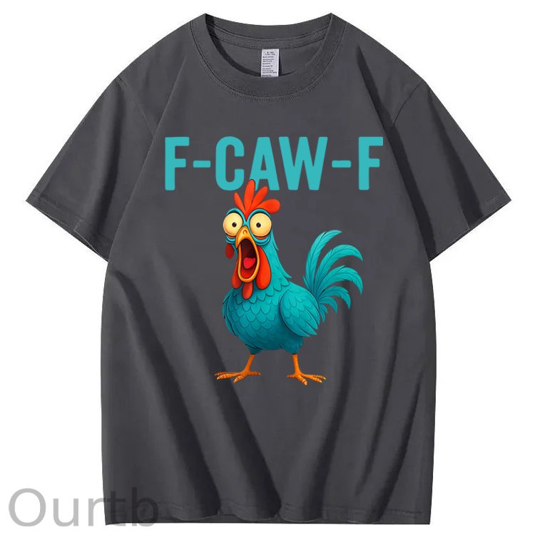 Funny Rooster Chicken F-Caw-F Chicken 100% Cotton T-Shirt